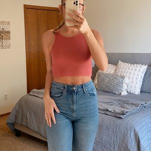 American Eagle Pink Crop Tank